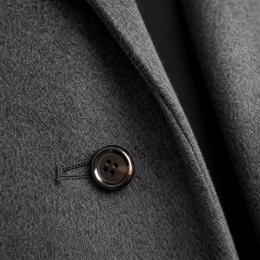 Blazer Vintage à Revers Longs pour Hommes de Couleur Unie - close-up détail matière