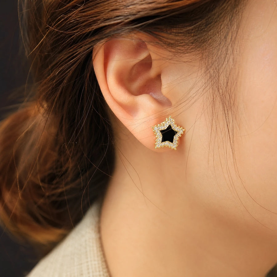 Boucles d’Oreille à Clip Années 80 Noires - Utilisation GLOBALE