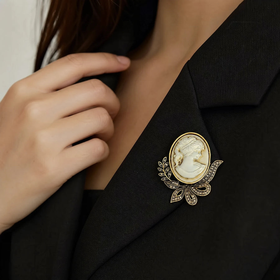 Broche Tête De Beauté Vintage En Alliage Incrusté De Diamants - Utilisation GLOBALE