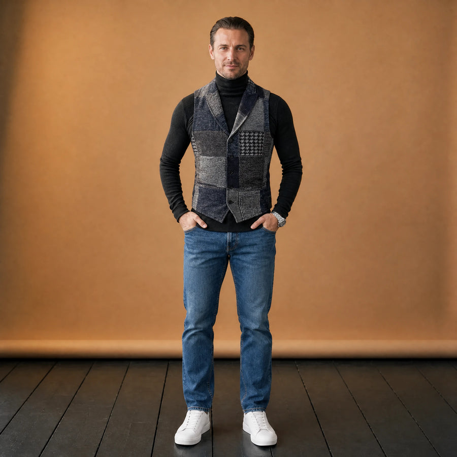 Gilet de costume slim color block vintage - VETEMENT Studio HOMME