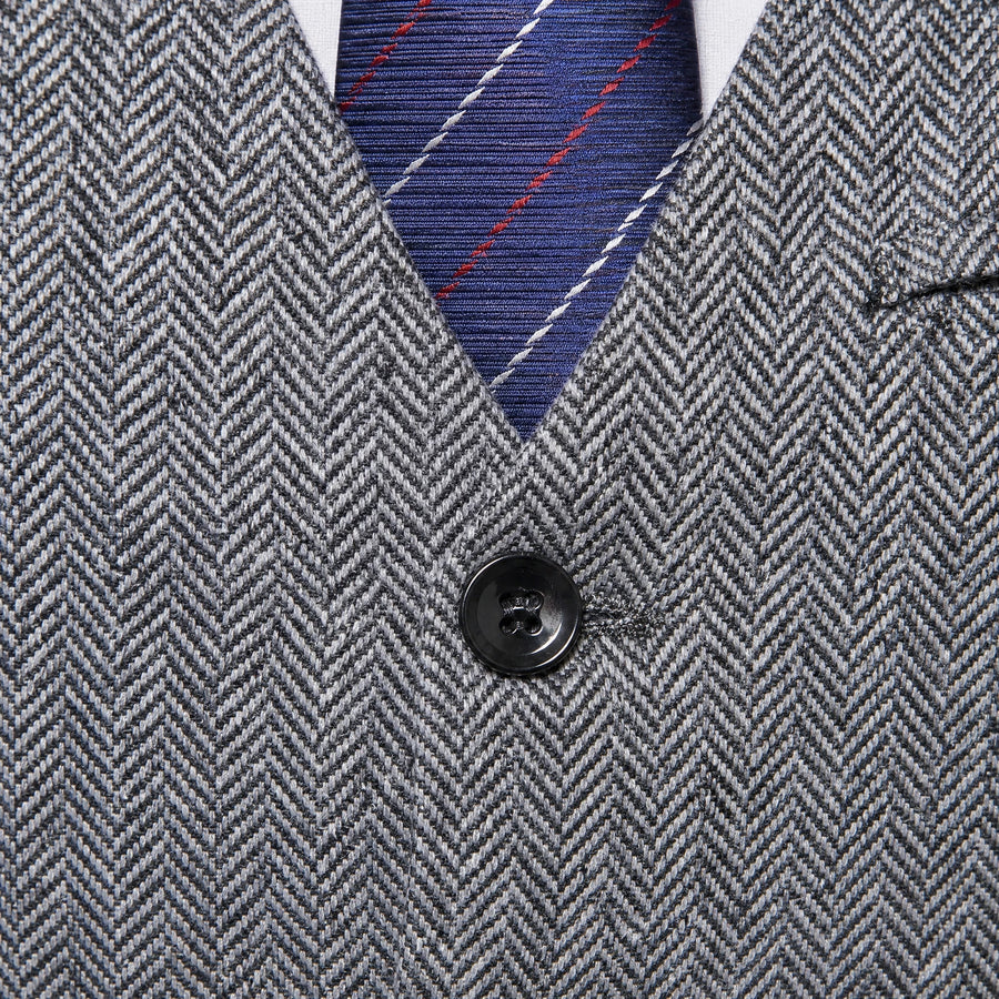 Gilet Gris Homme Vintage - close-up détail matière