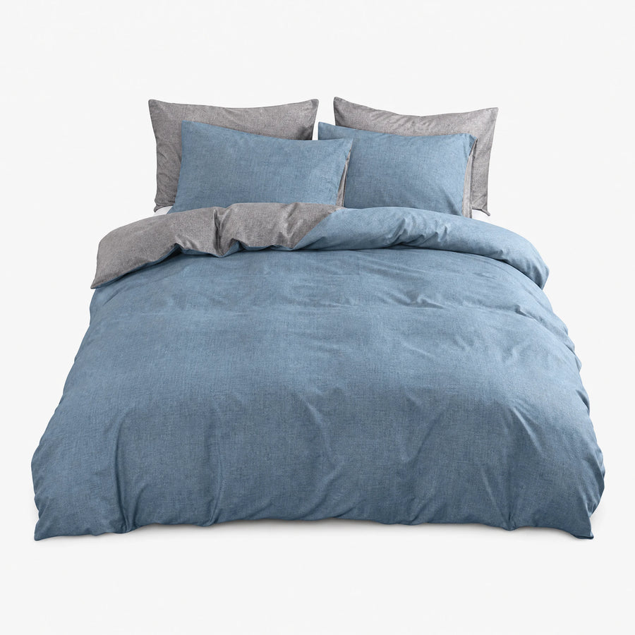 Housse de couette bicolore rose et gris réversible - 3 / US Twin size 2 pcs … (10 tailles)