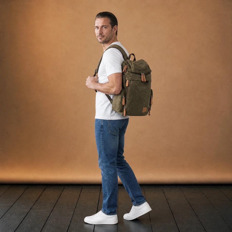 Sac à Dos Vintage Toile 30L avec Poches Latérales - VETEMENT Studio HOMME