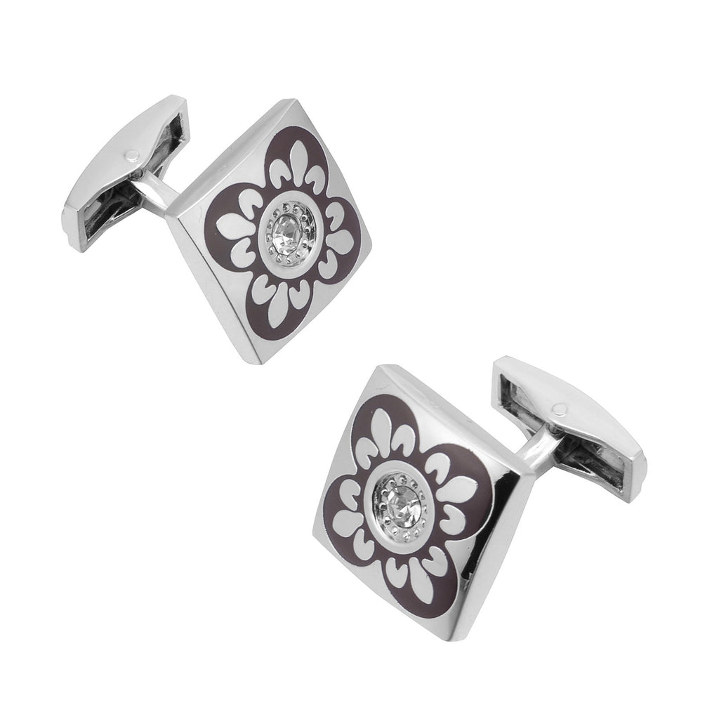Boutons De Manchette Vintage Fleur En Or Massif 14 Carats - Occasion - Style Naturel - Sans Pierre