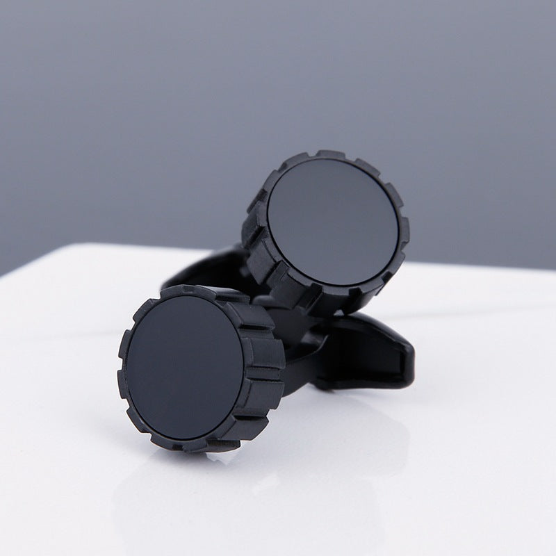 FIOROYAL 6 Paires Boutons De Manchette Homme – Noir Gunmetal Vintage – Lot Assorti Carré & Rond – Parfait Mariage & Smoking