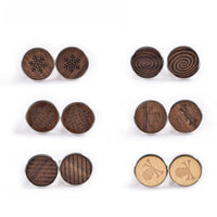 boutons-de-manchette-ronds-en-bois-vintage