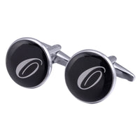 boutons-de-manchette-rond-noir-email-traditionnel-vintage