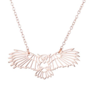 Pendentif Hibou Rond Doré Sur Chaîne 45 Cm - Bijou Tendance Noël - Neuf Avec étiquettes