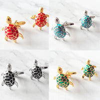 boutons-de-manchette-tortue-email-vintage