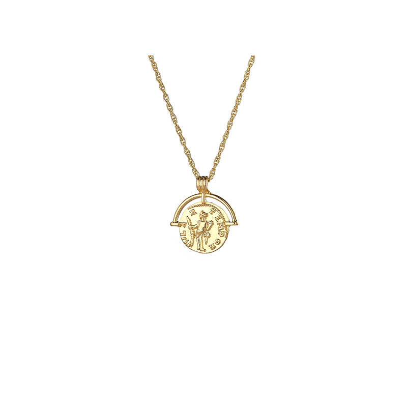 Collier Art Déco Vintage - Pendentif Monnaie Du Pape Doré, Ancien Et De Collection