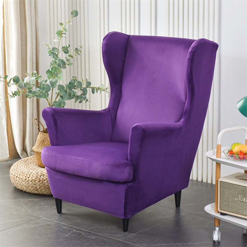 Capitonne-Fauteuil-Laine-Violet-Annee-80