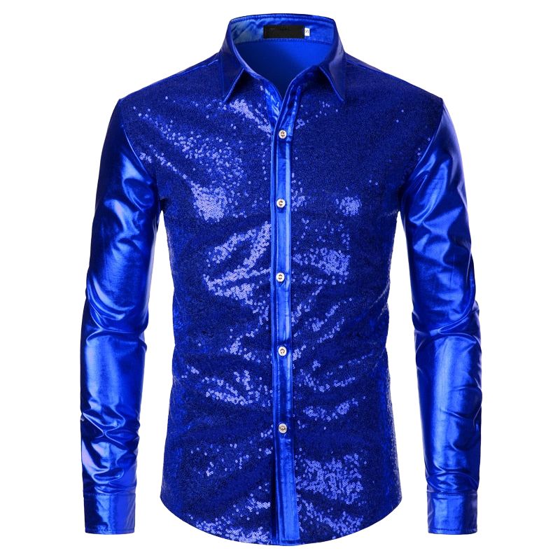 Chemise-Disco-Bleu