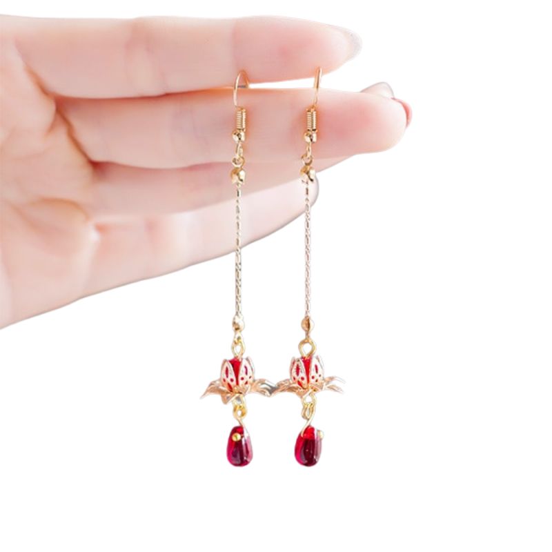 Boucles D'oreille Fantaisie Vintage - Style Ancien, Couleur Bronze, Fermoir Clip - Occasion Bon état Général