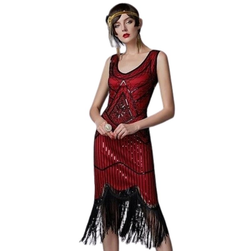 Robe Charleston Femme Ronde Mode Vintage