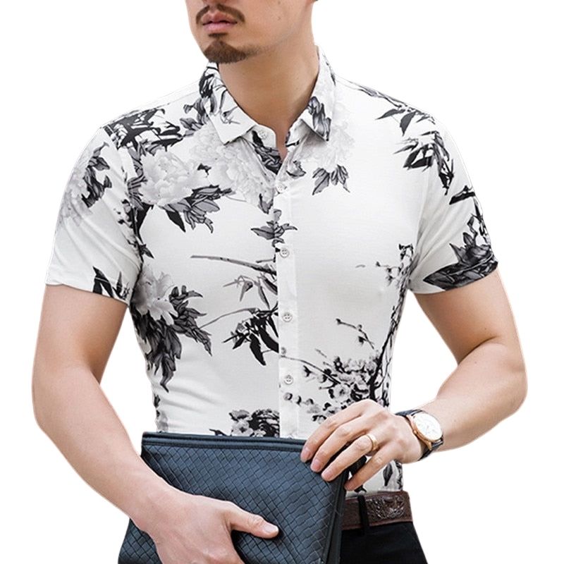 Chemise Manche Courte Homme Vintage Mode Vintage