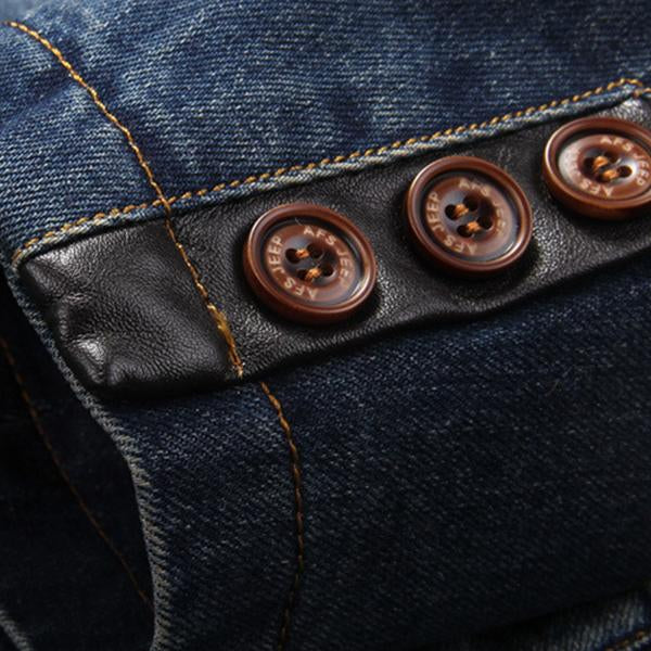 Blouson Jeans Décontracté Gilet Jeans Homme Vintage - Sans Manches - Style Motard - 80% Coton Vêtement Rétro Homme