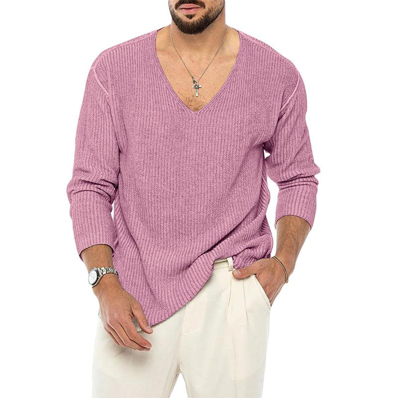 Pull Vintage Old Money Homme – Années 80 – Maille Marron Col Button Down – Taille M