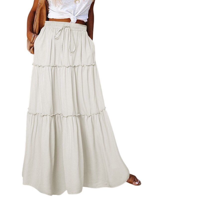 Jupe Longue Bohème Femme été - Taille Haute élastique, Motif Tie-dye - Style Chic Et Confortable Pour Toutes Les Occasions - 1