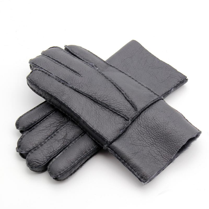 Gants Tactile Cuir Mouton Marine - Isotoner Référence : 18712