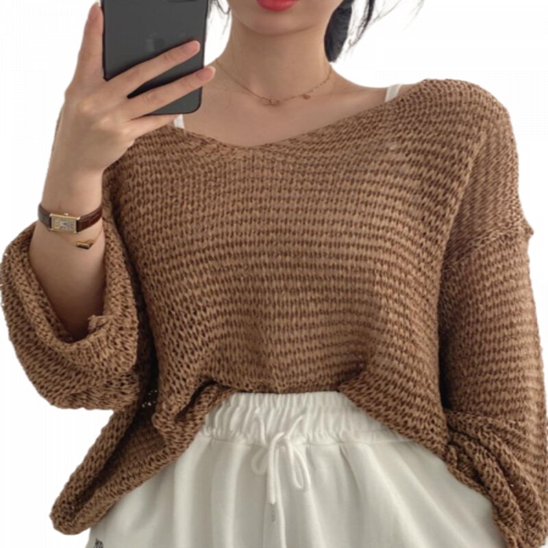Pull Bisou Bisou - Tricoté Marron Et Noir, Taille S, Occasion Très Bon État