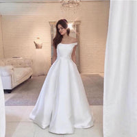 Robe de Mariée Col Bateau Vintage