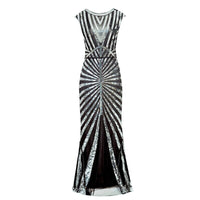 robe-longue-charleston-femme-argent