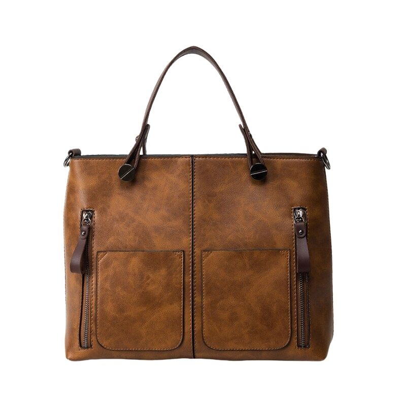 Sac à Main Vintage LUPO En Cuir Marron - Authentique, Porté épaule/main, Occasion Très Bon état