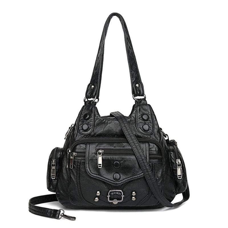 Sac Cuir Noir Vintage Mode Vintage