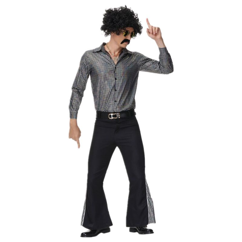 Nouveau Ensemble Homme Années 70 Disco : Chemise * Et Pantalon Évasé * Pièces