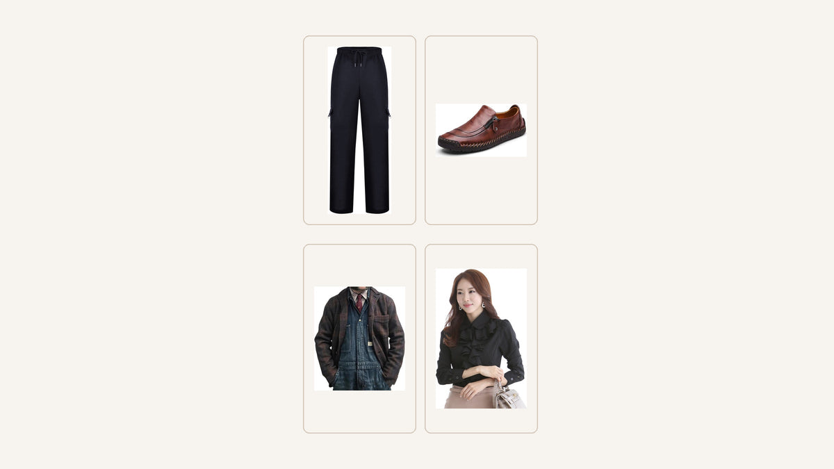 Style casual composé autour d’un pantalon, d’une chaussure, d’une veste et d’une chemise noire