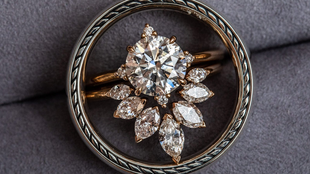 Broche ancienne diamants, vintage : camée, Art déco