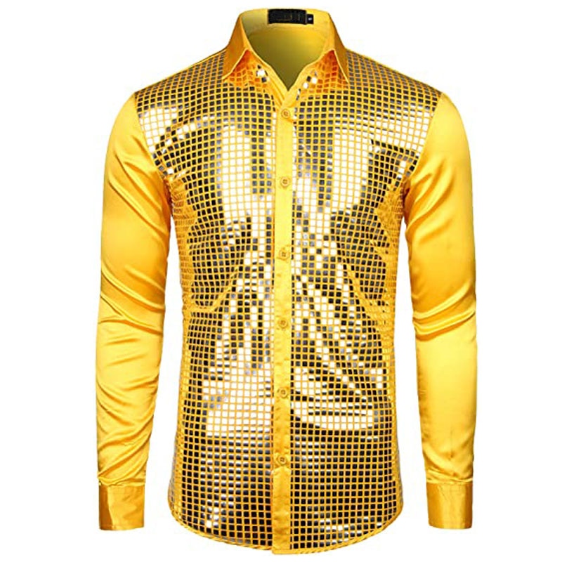 Chemise disco doree a paillettes Image