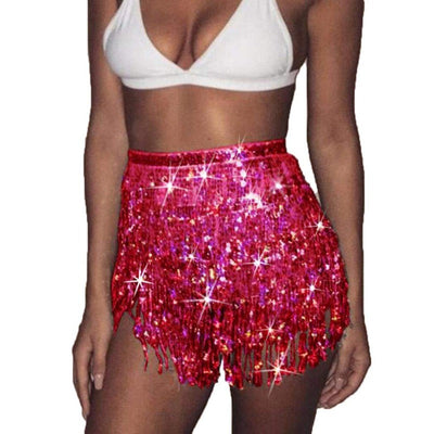 Jupe-Disco-Paillette-Rouge