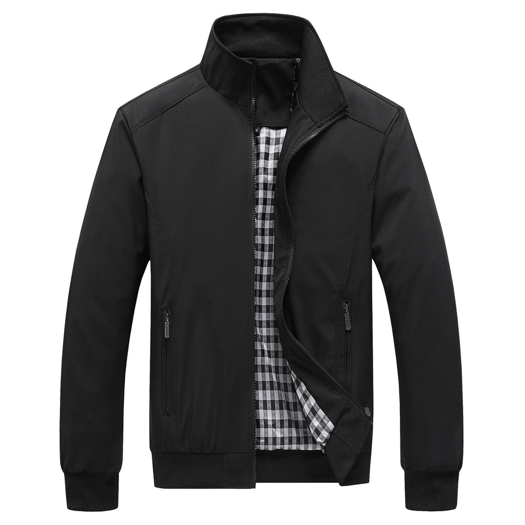 Veste vintage unie à col montant