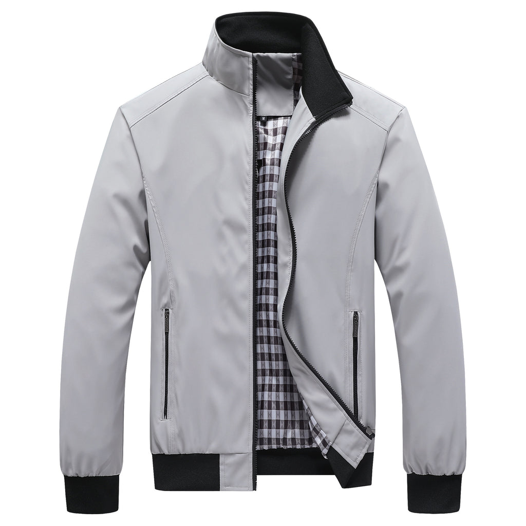 Veste vintage unie à col montant