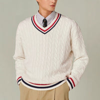 Pull en V Tennis Vintage Homme
