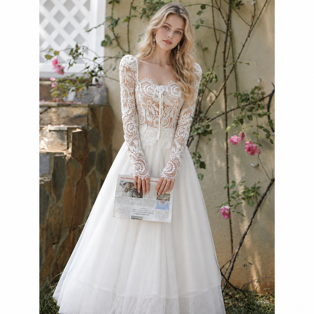 Robe de Mariée Deux Pièces Vintage