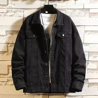 Spring Autumn Men's Denim Jacket Hong Kong Style Loose Fit Trendy Brand Work Clothes Korean Version Trendy Flow