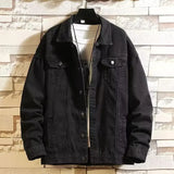 Spring Autumn Men's Denim Jacket Hong Kong Style Loose Fit Trendy Brand Work Clothes Korean Version Trendy Flow