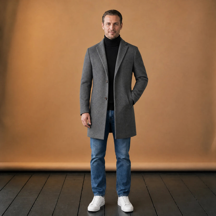 Blazer Vintage à Revers Longs pour Hommes de Couleur Unie - VETEMENT Studio HOMME