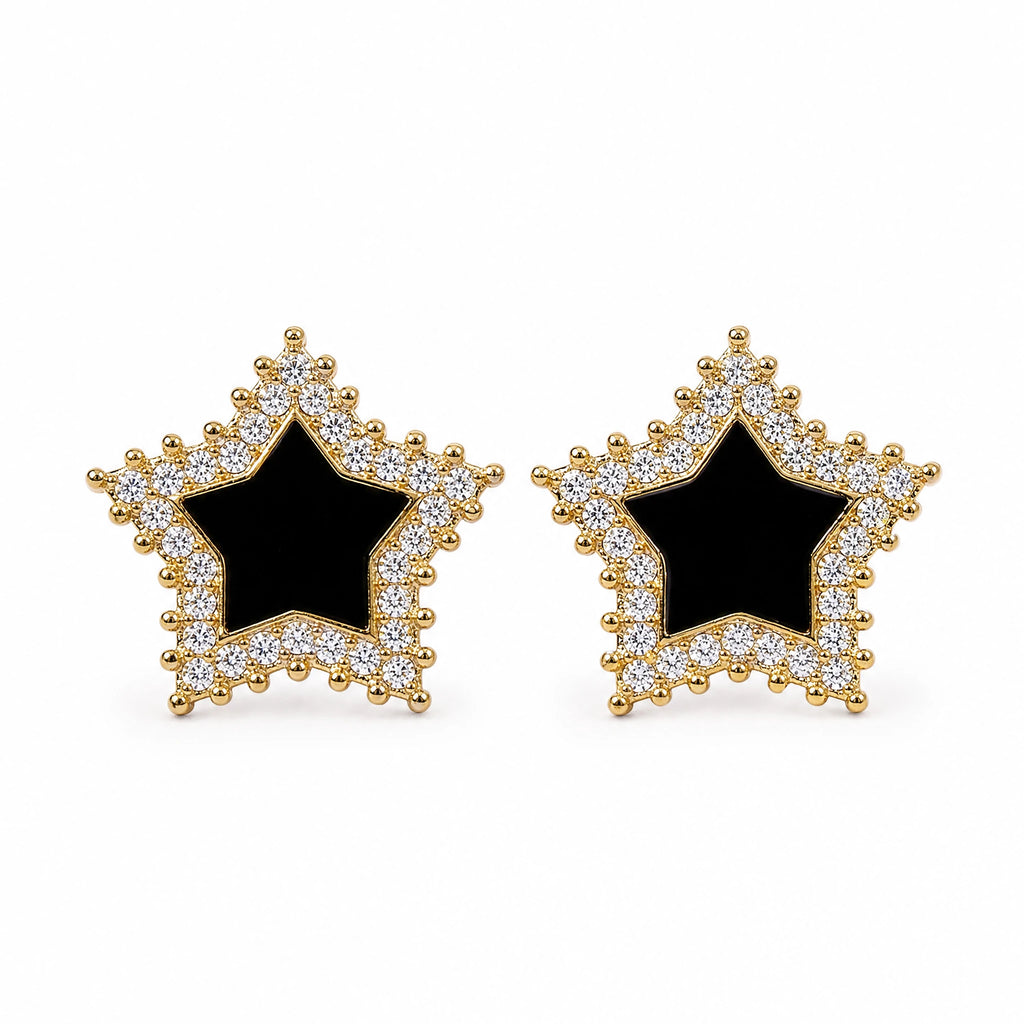 Boucles d’Oreille à Clip Années 80 Noires - image principale