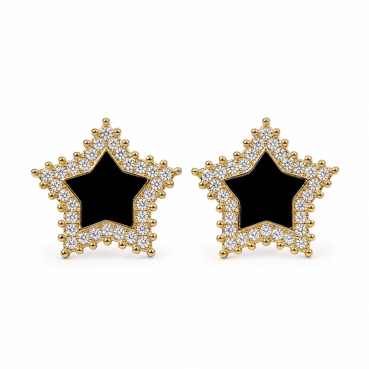 Boucles d’Oreille à Clip Années 80 Noires - image principale