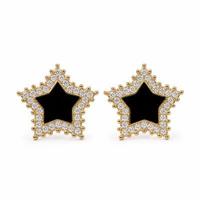 Boucles d’Oreille à Clip Années 80 Noires - image principale