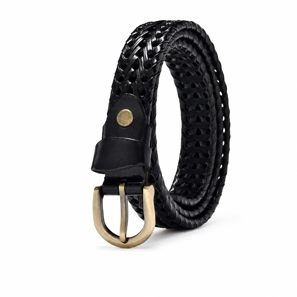 Ceinture en cuir tressé vintage - image principale