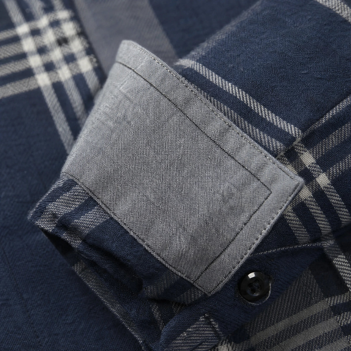 Chemise à Carreaux Manches Longues Homme Année 80 - close-up détail matière