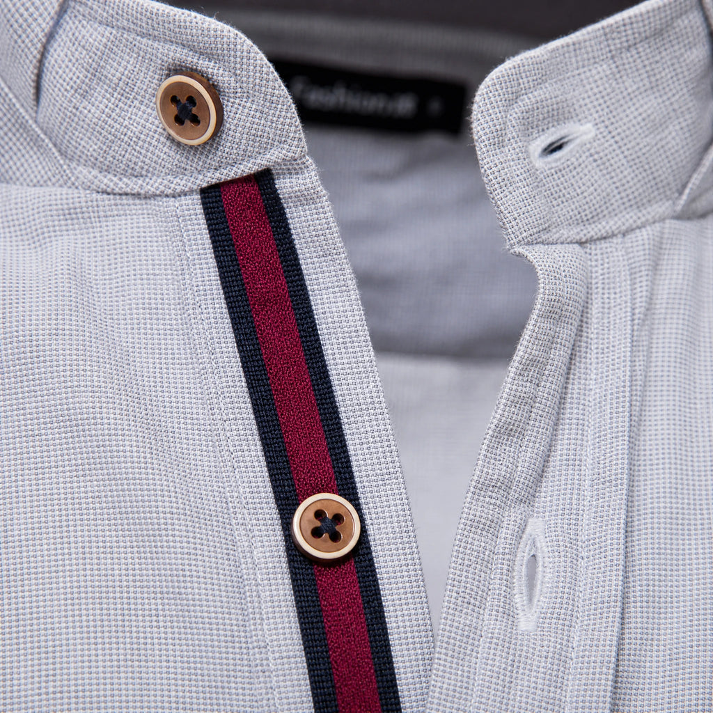 Chemise Coton Lin Homme Vintage - close-up détail matière
