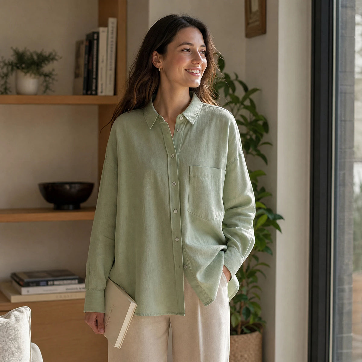 Chemise Oversize Femme Col Classique Coton - Utilisation GLOBALE