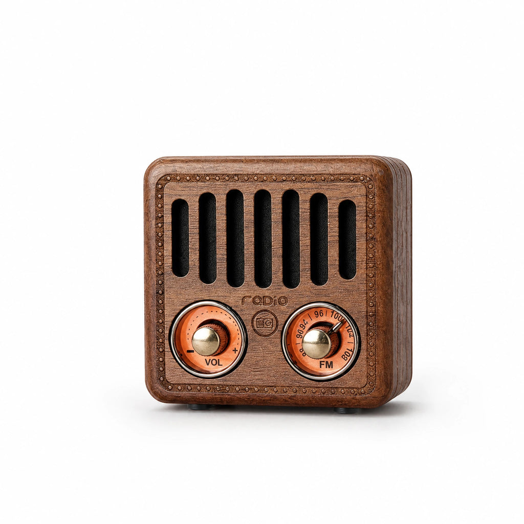 Enceinte Bluetooth Vintage Bois Format Radio Rétro - image principale