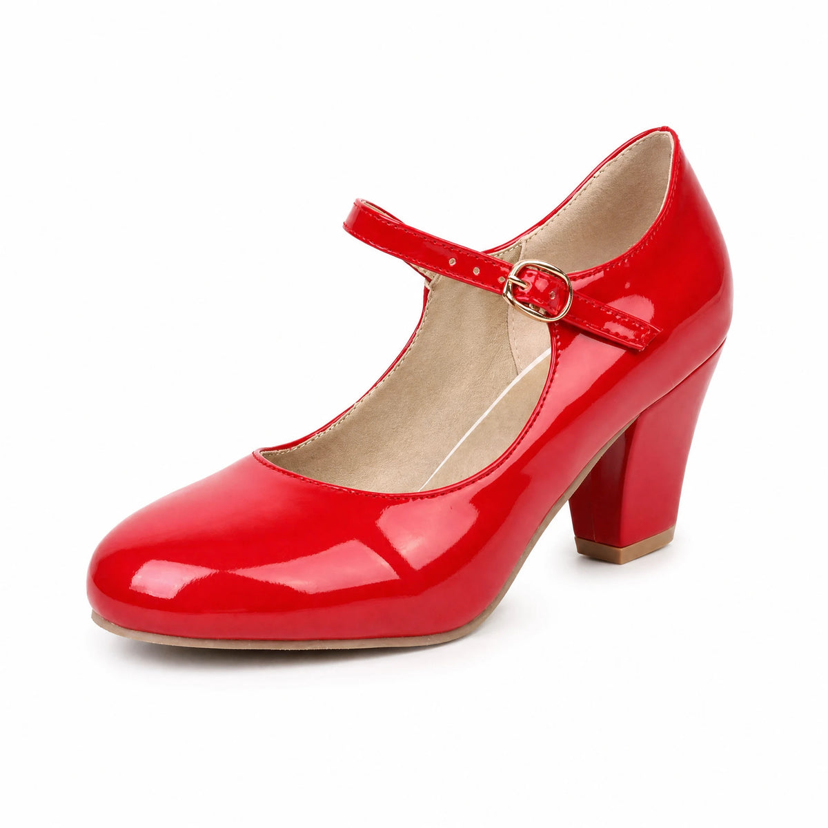Escarpin Style Vintage Couleur Rouge - image principale