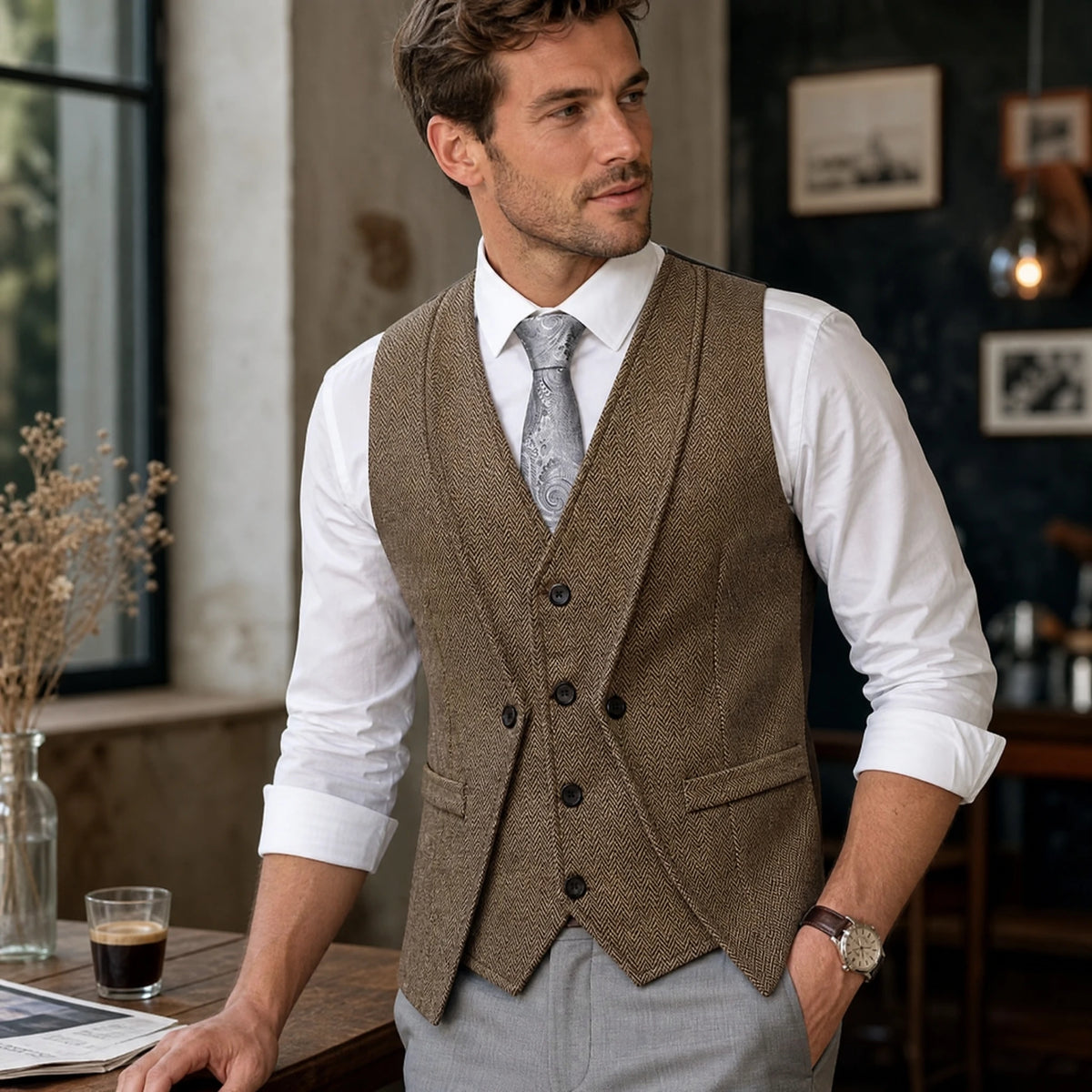 Faux Gilet de Costume deux Pièces pour Homme - Utilisation GLOBALE
